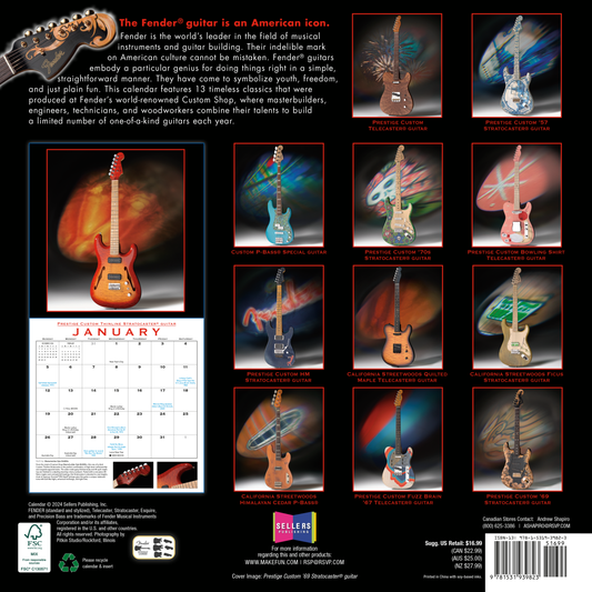 Fender 2025 Custom Shop Calendar